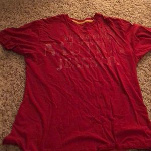 Worn red tshirt